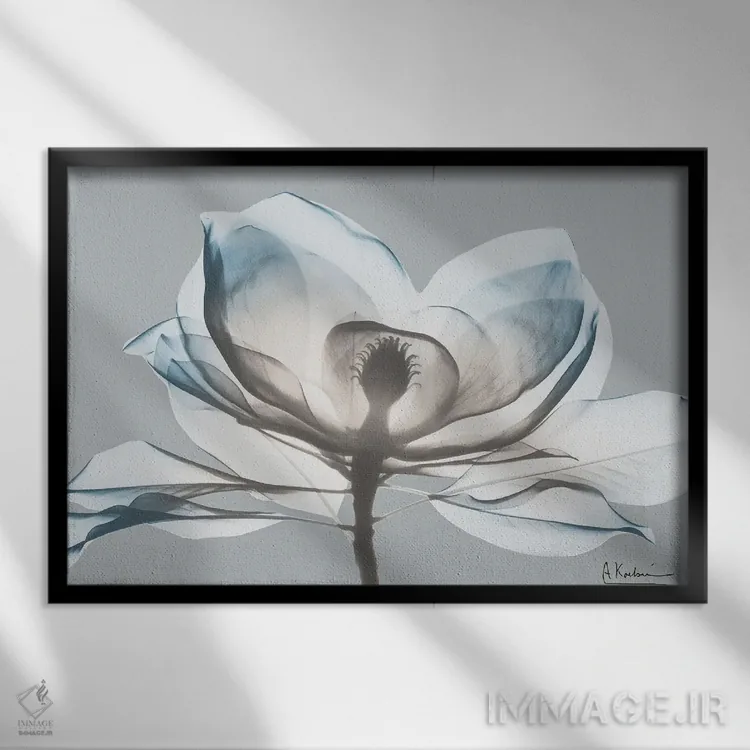 تابلو ماگنولیای یخچالیِ غوطهور I اثر آلبرت کوئتسیِر - نمای قابدار مشکی