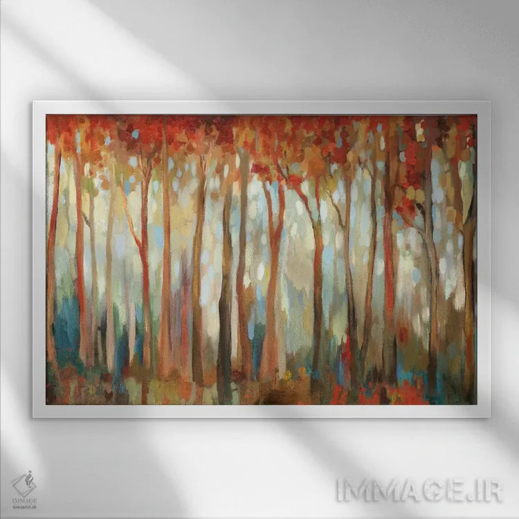 تابلو جنگل مرمری I اثر آلیسون پیرس - نمای قابدار سفید