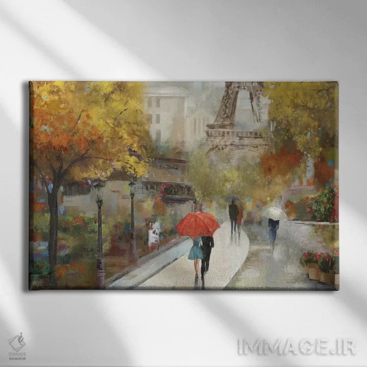 تابلو خیابان پاریسی (فرانسه) اثر آلیسون پیرس - نمای روبهرو روی دیوار