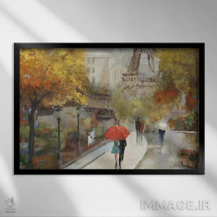تابلو خیابان پاریسی (فرانسه) اثر آلیسون پیرس - نمای قابدار مشکی