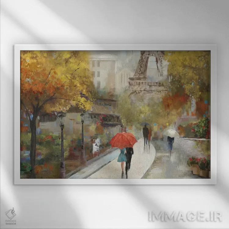 تابلو خیابان پاریسی (فرانسه) اثر آلیسون پیرس - نمای قابدار سفید