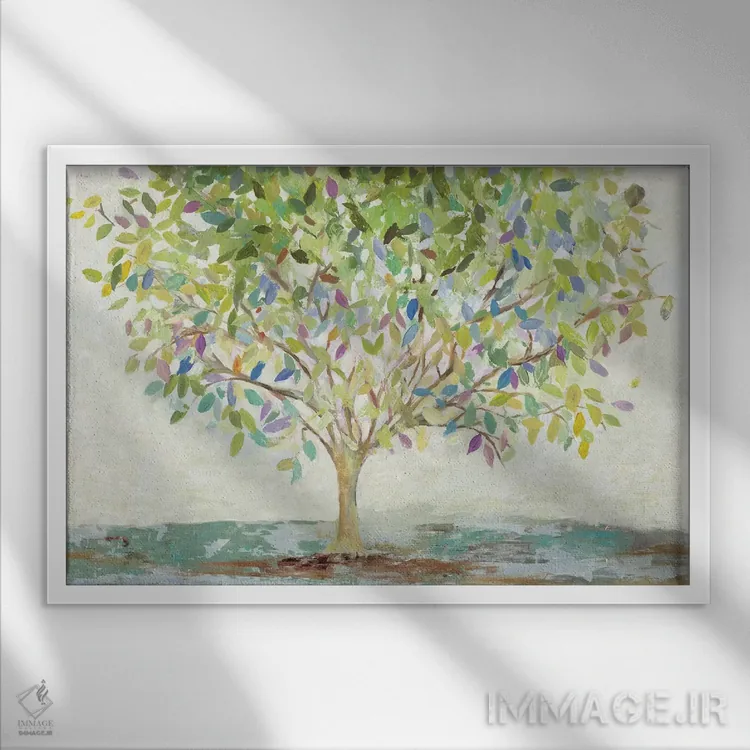 تابلو اکسیژن رنگارنگ اثر آلیسون پیرس - نمای قابدار سفید