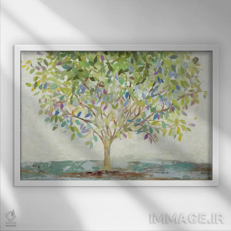 تابلو اکسیژن رنگارنگ اثر آلیسون پیرس - نمای قابدار سفید