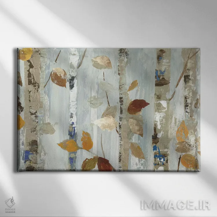 تابلو برگها روی توس اثر آلیسون پیرس - نمای روبهرو روی دیوار