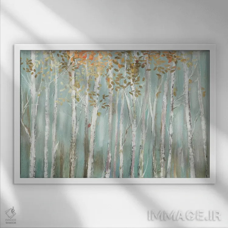 تابلو جنگل افسونشده اثر آلیسون پیرس - نمای قابدار سفید