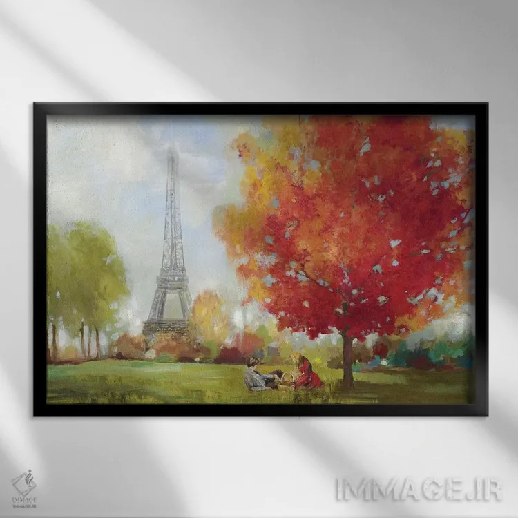 تابلو دشت پاریس (فرانسه) اثر آلیسون پیرس - نمای قابدار مشکی