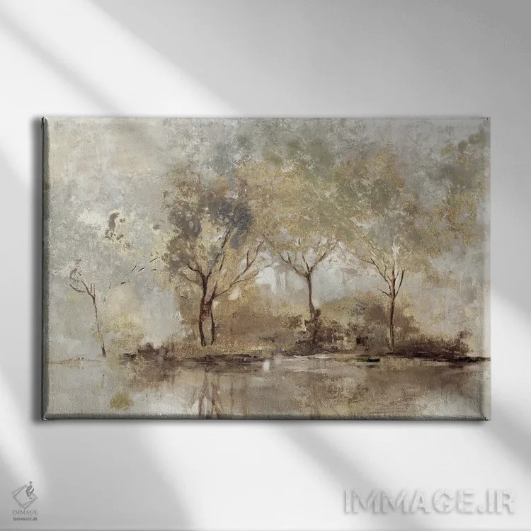 تابلو ساعت طلایی اثر آلیسون پیرس - نمای روبهرو روی دیوار