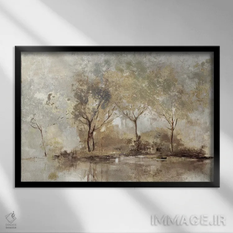 تابلو ساعت طلایی اثر آلیسون پیرس - نمای قابدار مشکی