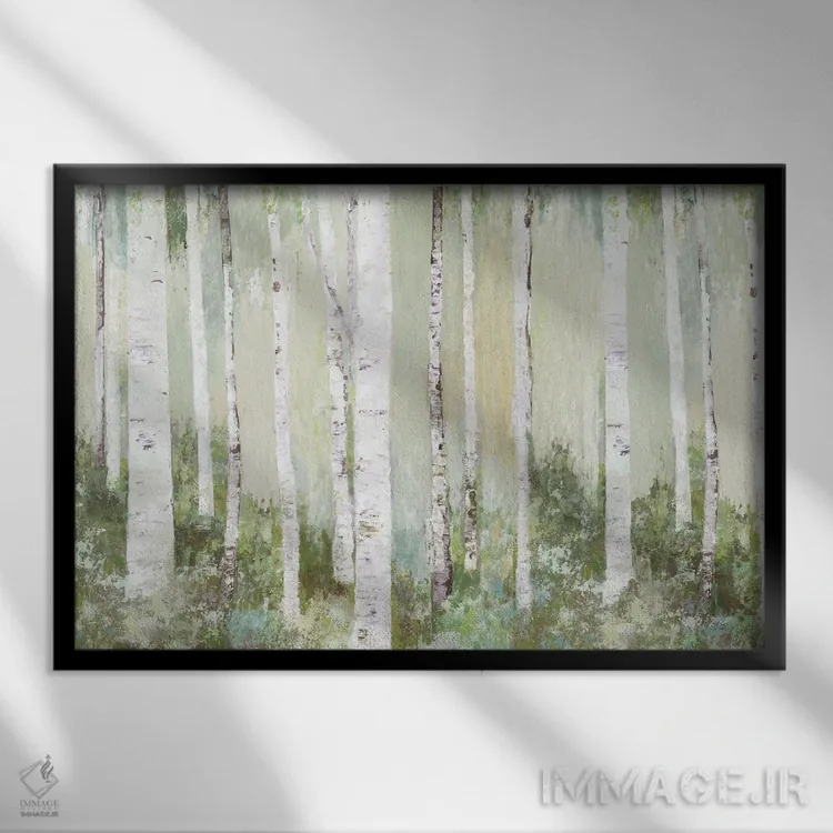 تابلو جنگل آرام اثر آلیسون پیرس - نمای قابدار مشکی
