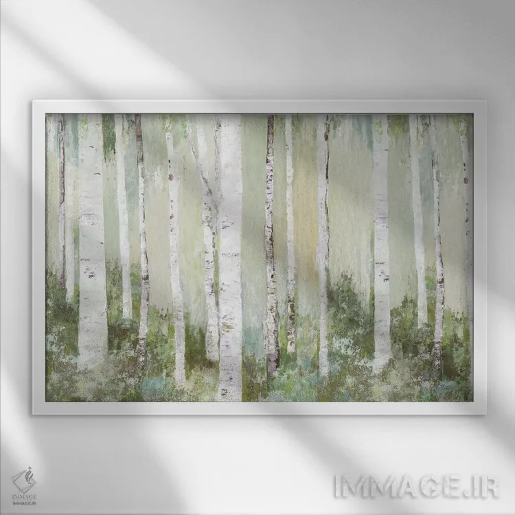 تابلو جنگل آرام اثر آلیسون پیرس - نمای قابدار سفید