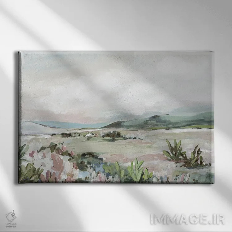 تابلو باغ کاکتوس وحشی اثر آلیسون پیرس - نمای روبهرو روی دیوار