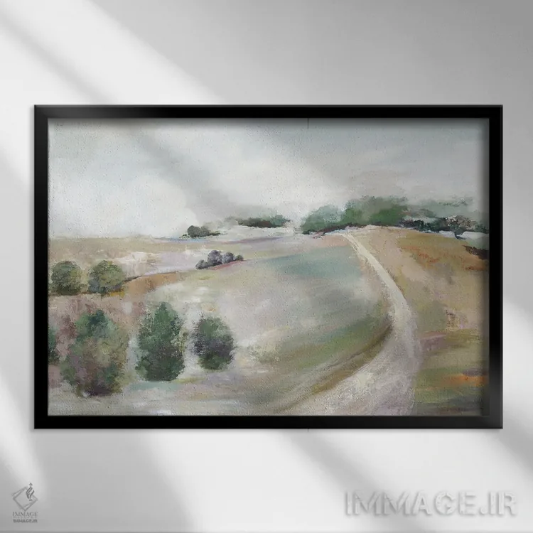 تابلو تپهی جاده روستایی اثر آلیسون پیرس - نمای قابدار مشکی