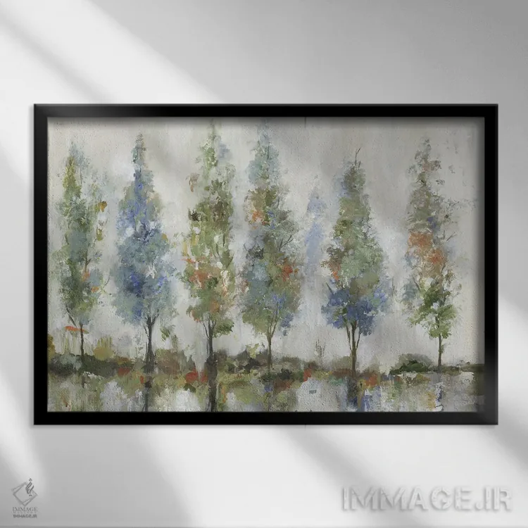 تابلو جنگل بازتابی اثر آلیسون پیرس - نمای قابدار مشکی