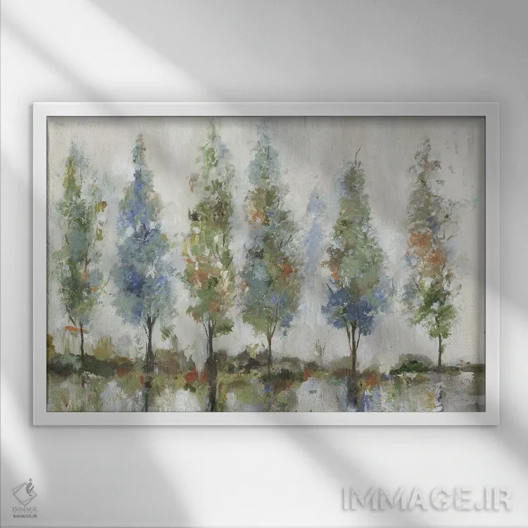 تابلو جنگل بازتابی اثر آلیسون پیرس - نمای قابدار سفید