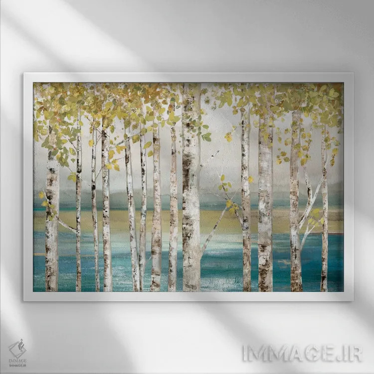 تابلو کنار رودخانه I اثر آلیسون پیرس - نمای قابدار سفید