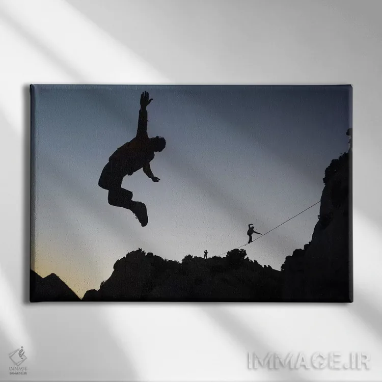 تابلو بیسی جامپینگ و هایلاینینگ، دال گریس، تنگههای وردون، آلپ-دو-اوت-پرووانس، منطقهٔ پرووانس-آلپ-کوت دازور، فرانسه اثر الکس بیوس - نمای روبهرو روی دیوار