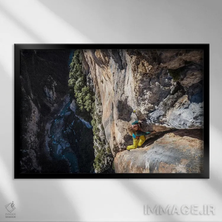 تابلو کوهنوردی آزاد، تنگههای وردون، آلپ-دو-اوت-پرووانس، پرووانس-آلپ-کوت دازور، فرانسه اثر الکس بیوس - نمای قابدار مشکی