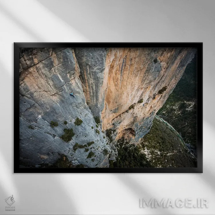 تابلو کوهنوردی آزاد در دوراندال، تنگههای وردون، آلپ-دو-اوت-پرووانس، پرووانس-آلپ-کوت دازور، فرانسه اثر الکس بیوس - نمای قابدار مشکی