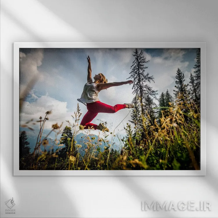 تابلو رقص شاد، رشتهکوه مون بلان، شامونی، اوت سووآ، اورنی-رون-آلپ، فرانسه اثر الکس بیوس - نمای قابدار سفید