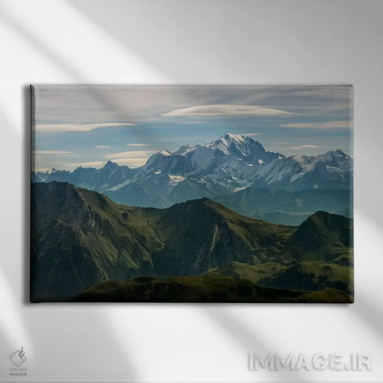 تابلو مون بلان از قله لا تورنت، تالوار، اوت سووآ، اورنی-رون-آلپ، فرانسه اثر الکس بیوس - نمای روبهرو روی دیوار