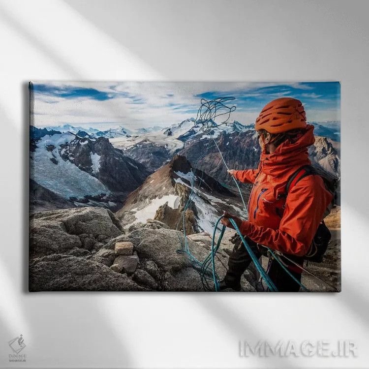 تابلو آمادگی برای فرود، مسیر کُمسانا-فونروژ، آگوخا گویوما، پاتاگونیا، آرژانتین اثر الکس بیوس - نمای روبهرو روی دیوار