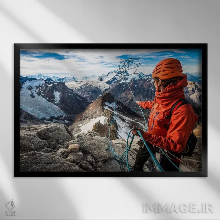 تابلو آمادگی برای فرود، مسیر کُمسانا-فونروژ، آگوخا گویوما، پاتاگونیا، آرژانتین اثر الکس بیوس - نمای قابدار مشکی