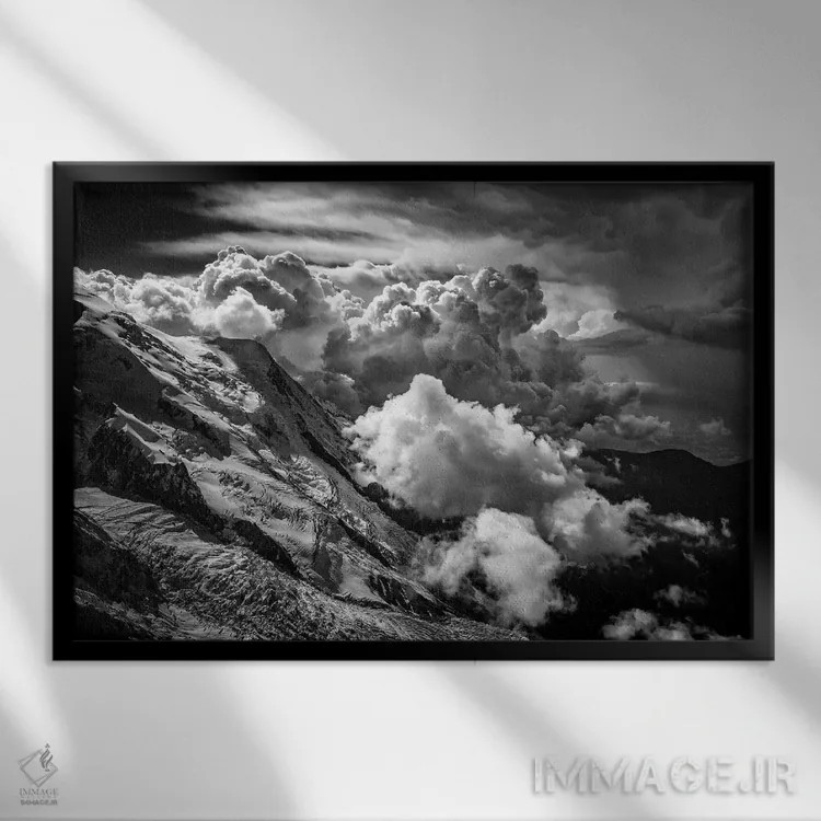 تابلو نمای یخچال بوسون از ایگوئی دو میدی، شامونی، فرانسه اثر الکس بیوس - نمای قابدار مشکی