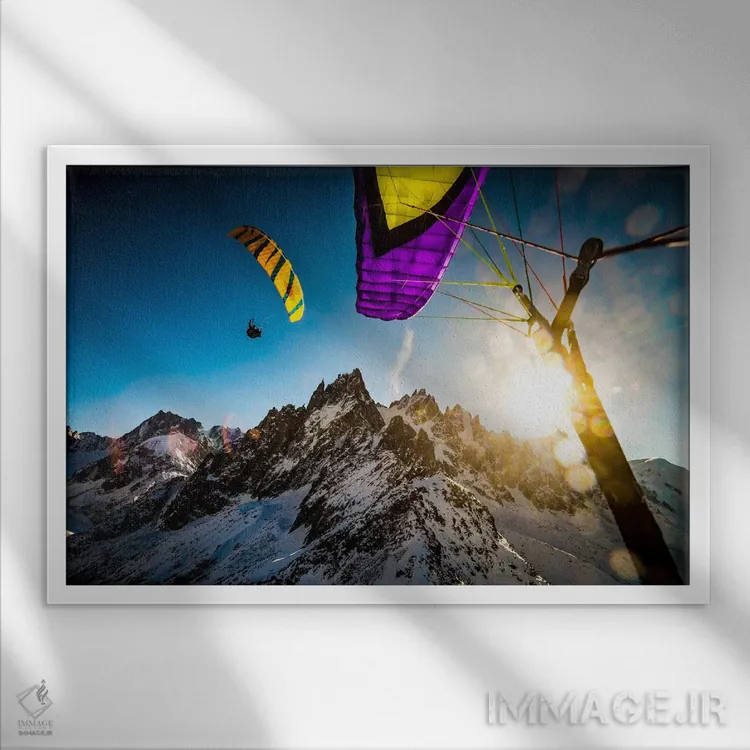 تابلو پرواز غروب، واله بلانش، شامونی، اوت سووآ، اورنی-رون-آلپ، فرانسه اثر الکس بیوس - نمای قابدار سفید