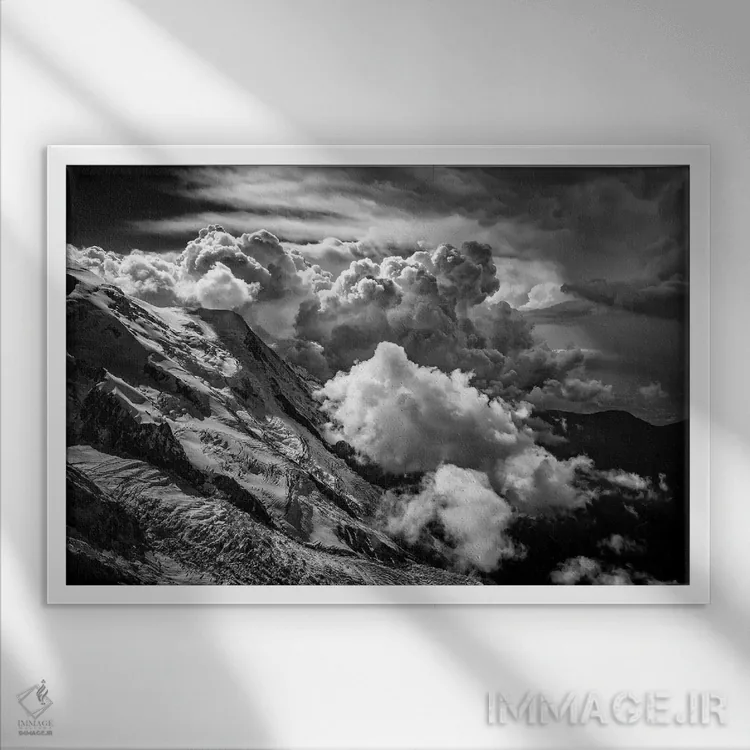 تابلو نمای یخچال بوسون از ایگوئی دو میدی، شامونی، فرانسه اثر الکس بیوس - نمای قابدار سفید