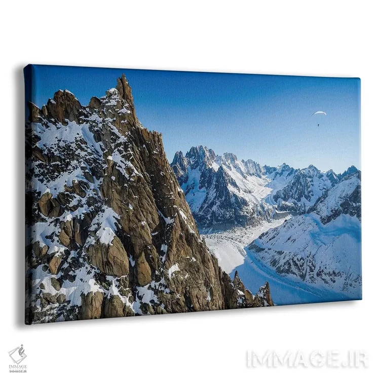 تابلو یک پاراگلایدر بالای واله بلانش، شامونی، فرانسه اثر الکس بیوس - نمای پرسپکتیو محصول