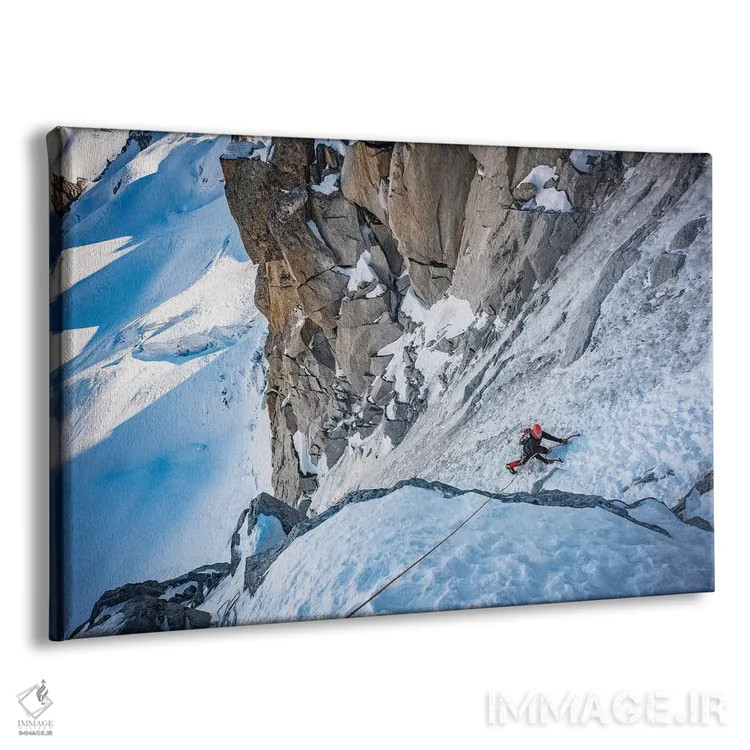 تابلو کوهنوردی بر دیواره شمالی تور رونده، شامونی، فرانسه اثر الکس بیوس - نمای پرسپکتیو محصول