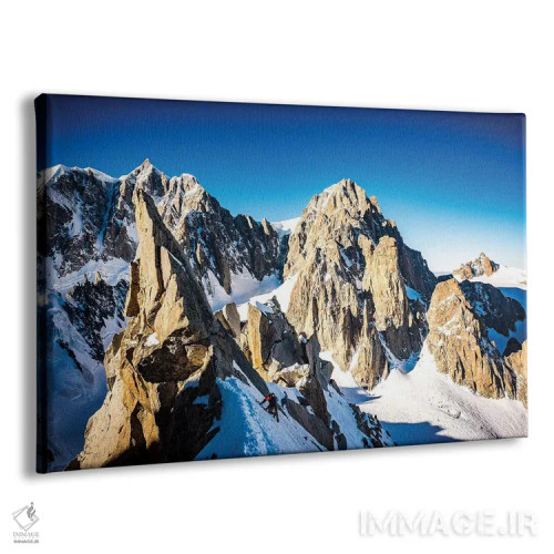 تابلو کوهنورد بر دیواره شمالی تور رونده، شامونی، فرانسه اثر الکس بیوس - نمای پرسپکتیو محصول
