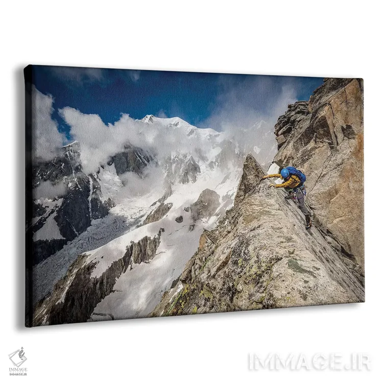 تابلو کوهنورد بر تور رونده، شامونی، فرانسه اثر الکس بیوس - نمای پرسپکتیو محصول