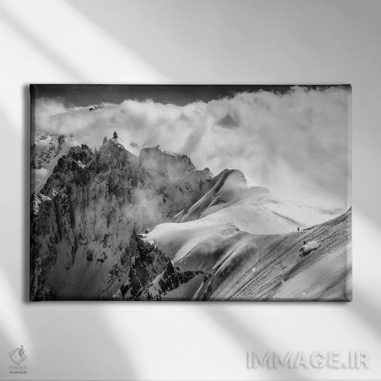 تابلو اسکیباز روی خطالرأس میدی-پلن، شامونی، فرانسه اثر الکس بیوس - نمای روبهرو روی دیوار