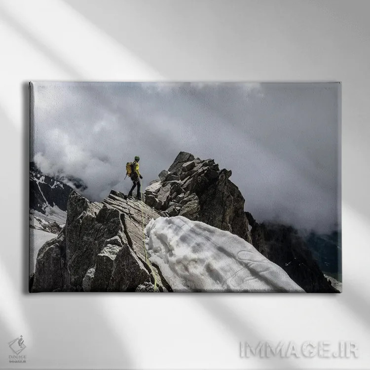 تابلو کوهنوردی روی تور رونده، شامونی، فرانسه اثر الکس بیوس - نمای روبهرو روی دیوار
