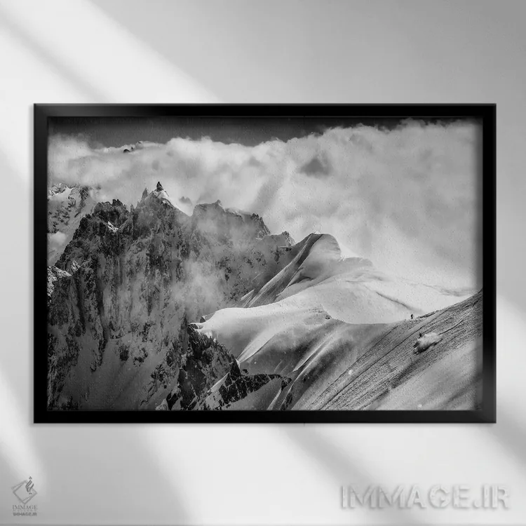 تابلو اسکیباز روی خطالرأس میدی-پلن، شامونی، فرانسه اثر الکس بیوس - نمای قابدار مشکی