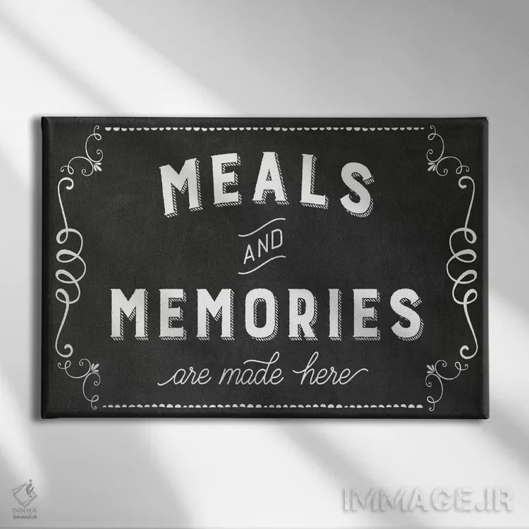 تابلو غذاها و خاطرهها اثر آماندا موری - نمای روبهرو روی دیوار