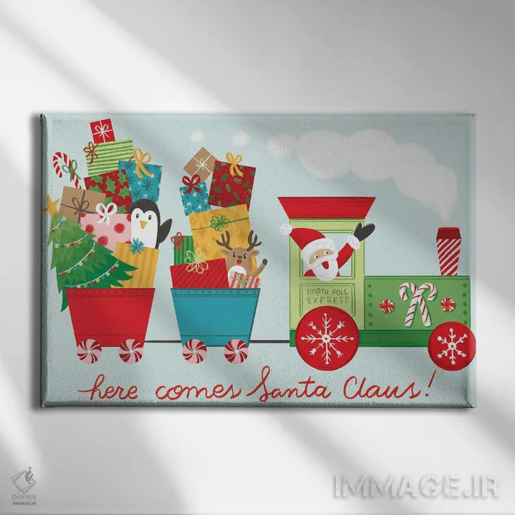 تابلو بابانوئل میآید اثر آماندا مکگی - نمای روبهرو روی دیوار