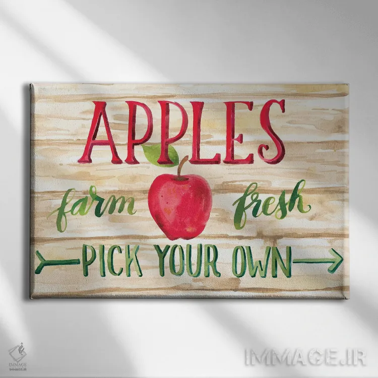 تابلو برداشت سیب یک اثر آماندا مکگی - نمای روبهرو روی دیوار