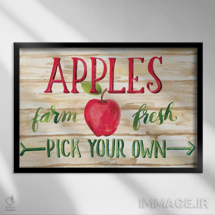 تابلو برداشت سیب یک اثر آماندا مکگی - نمای قابدار مشکی