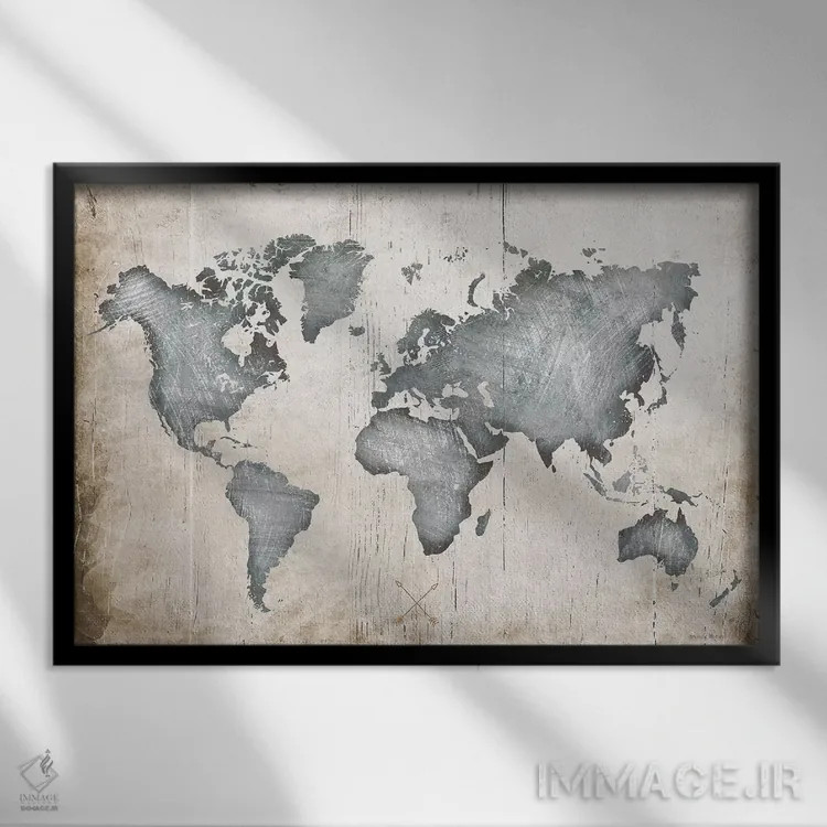 تابلو نقشه صنعتی اثر آماندا موری - نمای قابدار مشکی