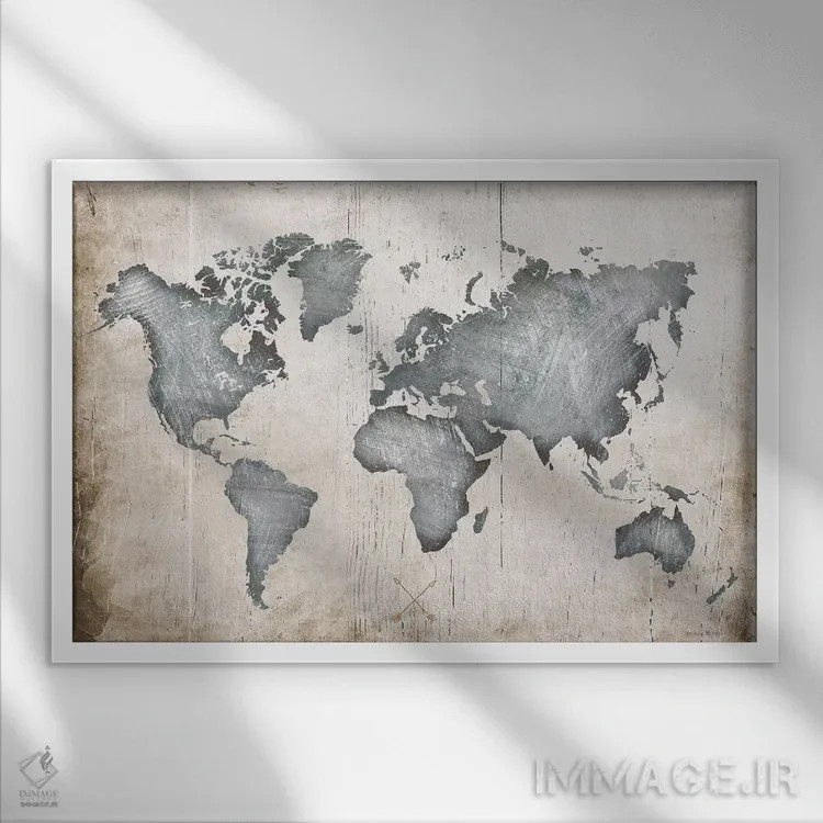 تابلو نقشه صنعتی اثر آماندا موری - نمای قابدار سفید