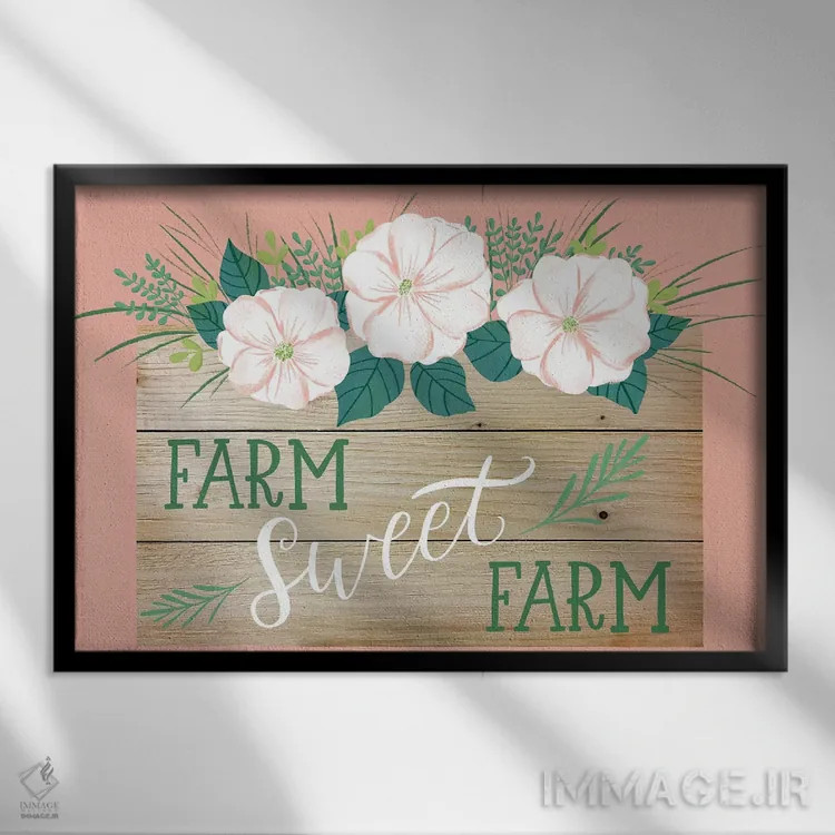 تابلو گلهای خانه روستایی دو اثر آماندا مکگی - نمای قابدار مشکی