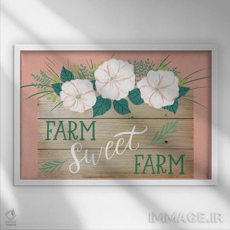 تابلو گلهای خانه روستایی دو اثر آماندا مکگی - نمای قابدار سفید