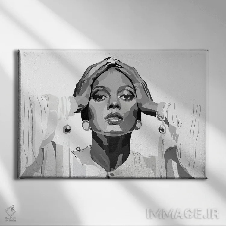 تابلو دایانا راس (خواننده آمریکایی) اثر آنا مککی - نمای روبهرو روی دیوار