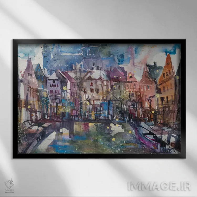 تابلو آمستردام اثر آندریاس ماترن - نمای قابدار مشکی