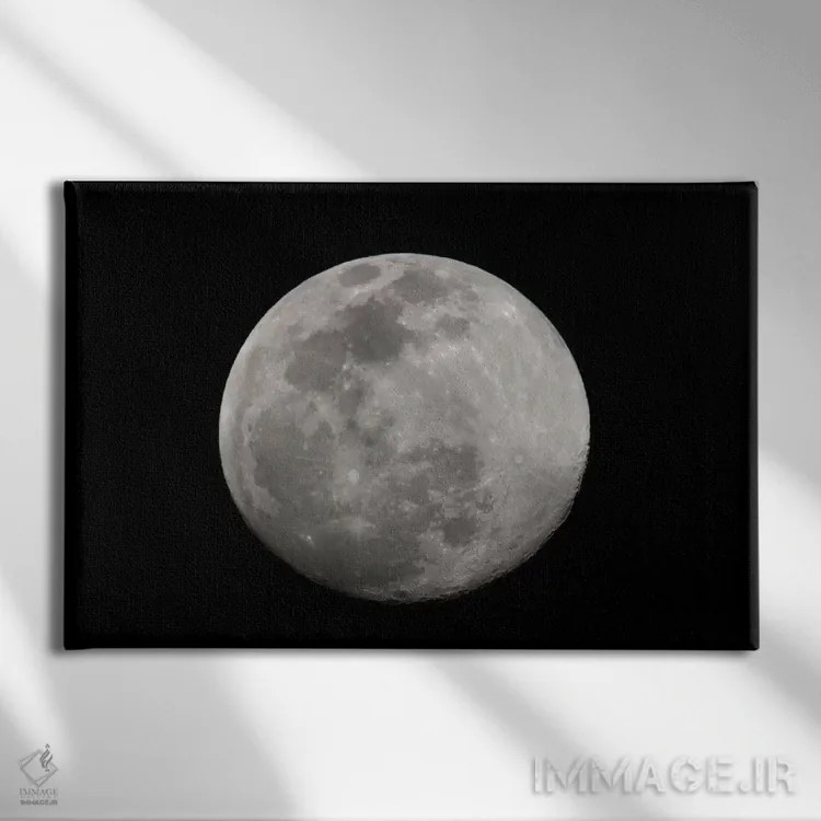 تابلو ماه کامل (سیاه و سفید) اثر آرتور موریس - نمای روبهرو روی دیوار