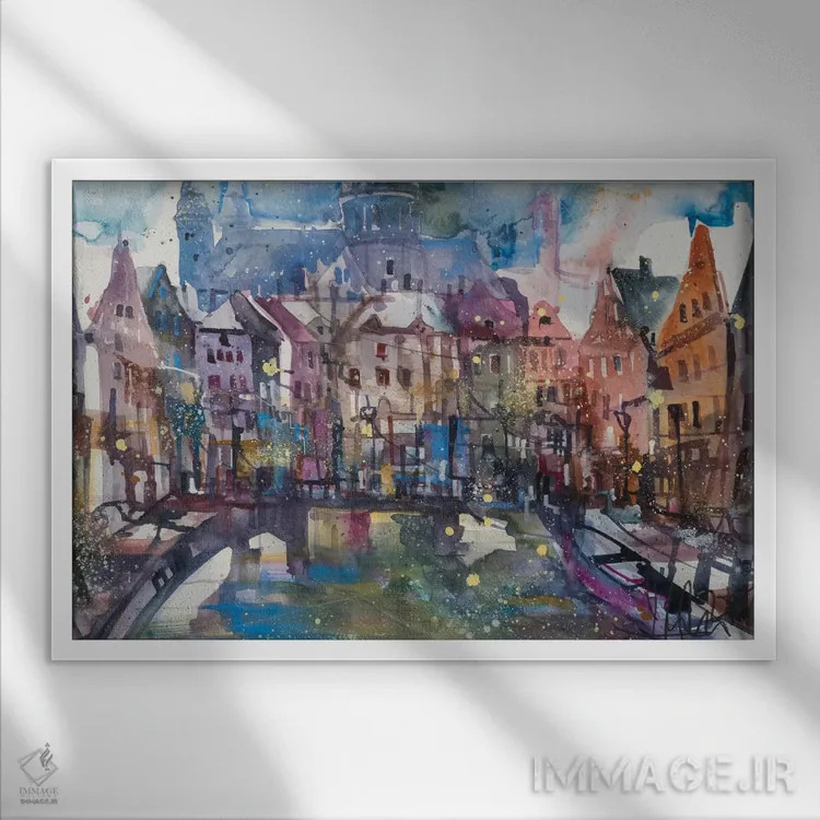 تابلو آمستردام اثر آندریاس ماترن - نمای قابدار سفید