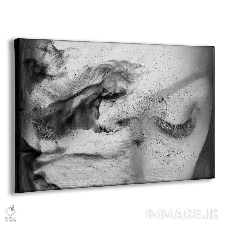 تابلو زمینه هنری با دود سفید و مژهها اثر تاتیانا آمرِین - نمای پرسپکتیو محصول