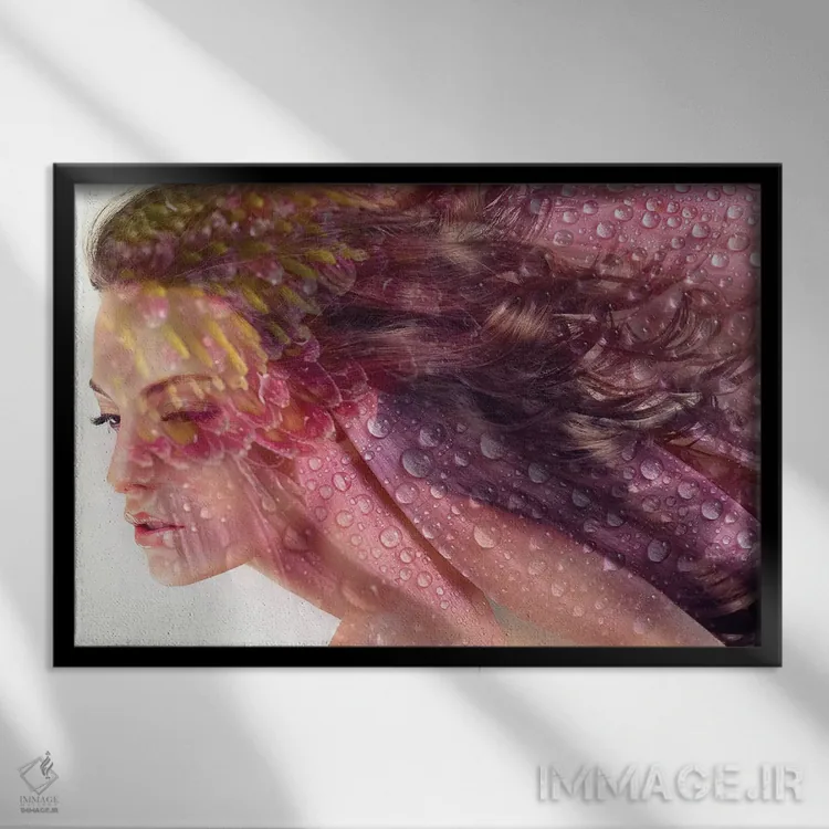 تابلو بانوی گل مینا اثر تاتیانا آمرِین - نمای قابدار مشکی